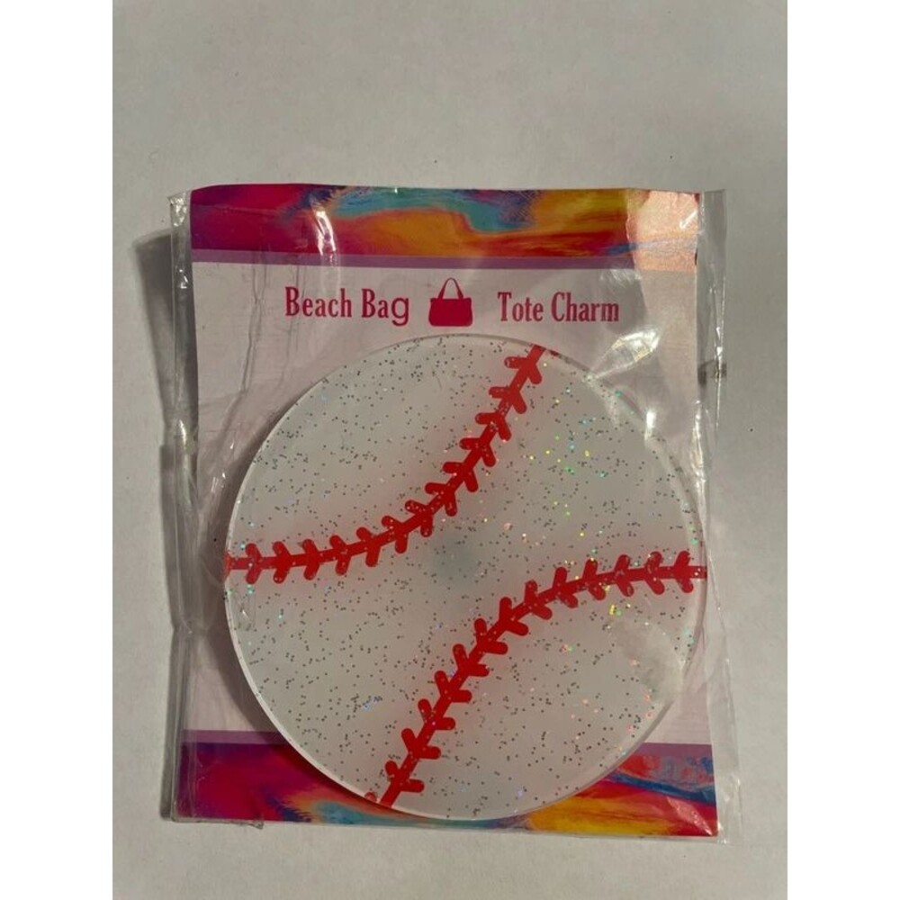 Beach Bag Tote Charm Baseball softball sports